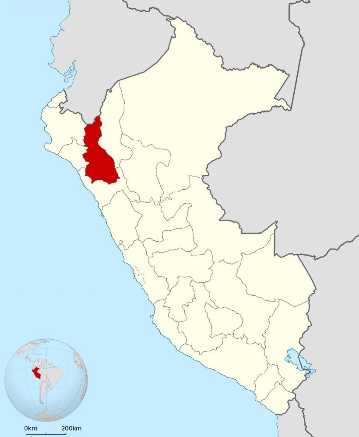 Karte von cajamarca Peru