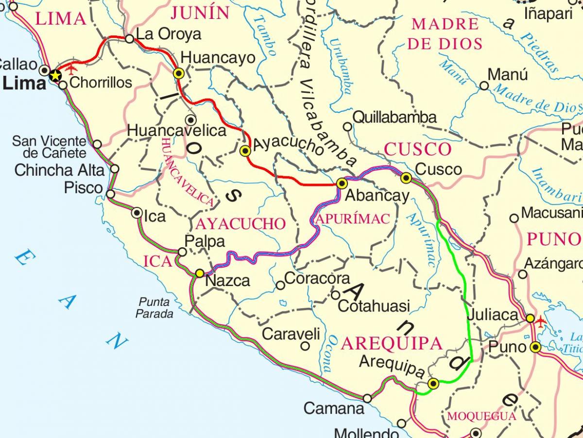 Karte von cusco, Peru