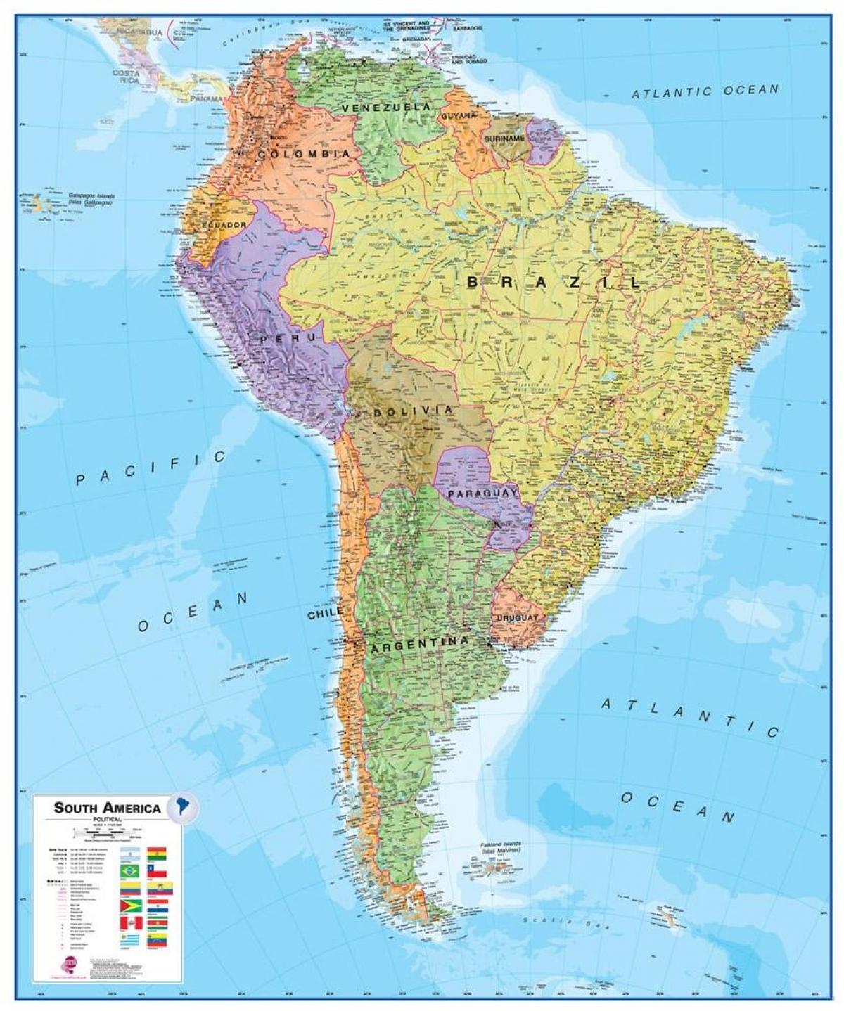 Landkarte, Peru, Südamerika