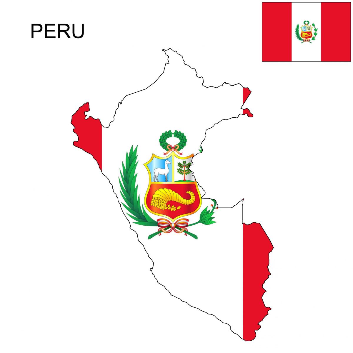 Karte von Peru-Flagge