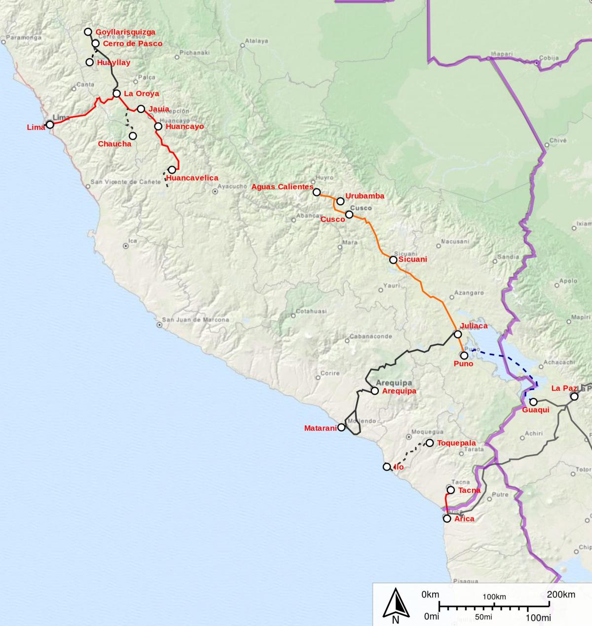 Peru-Zug-Karte