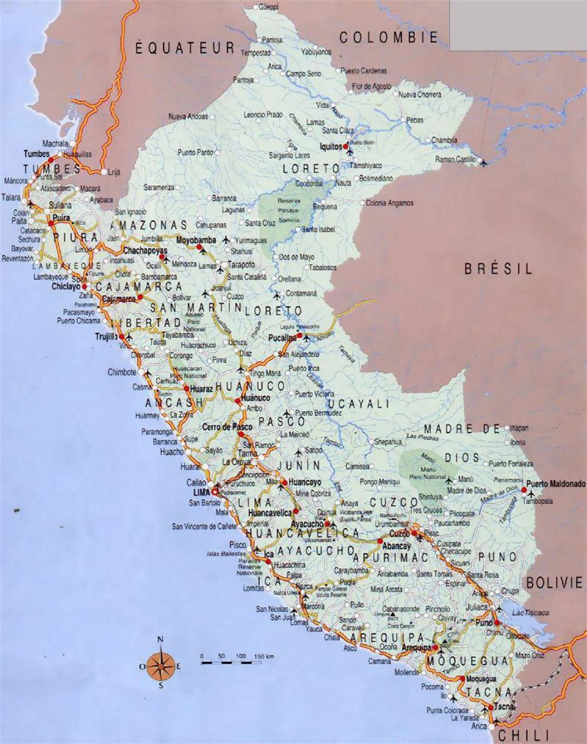 Karte von Peru Städten