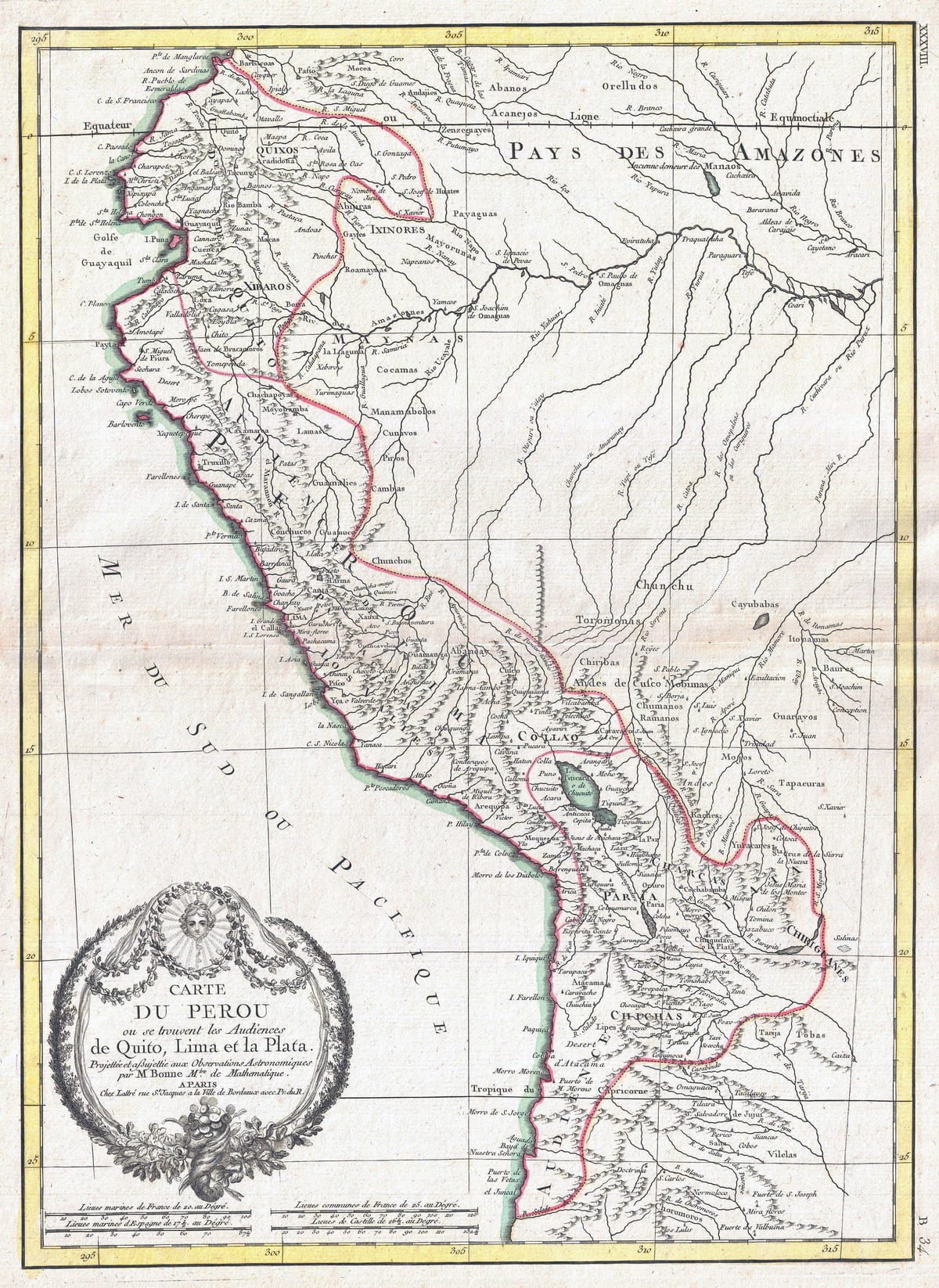 Karte alte Karte von Peru