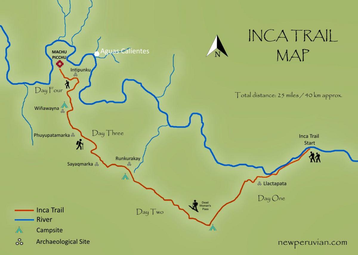 Karte der Inka-trail, Peru