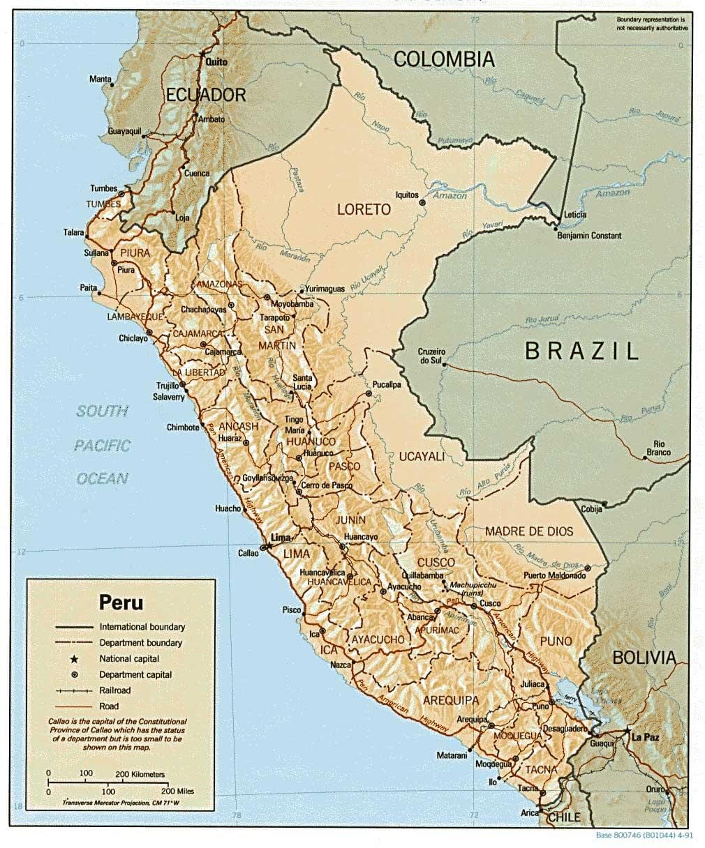 Karte von Peru surf 