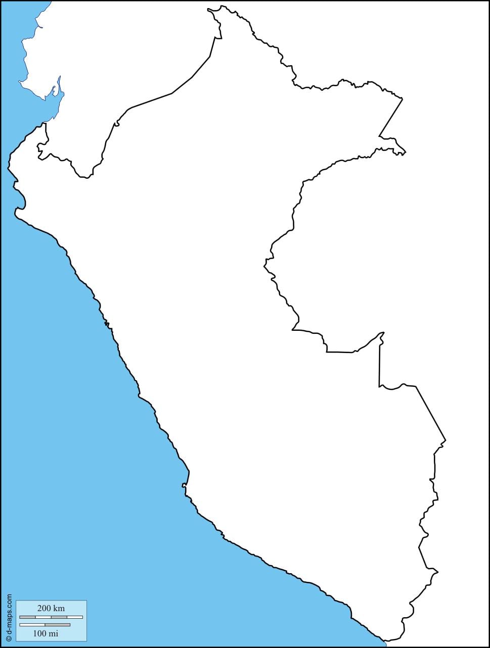Karte leere Karte von Peru