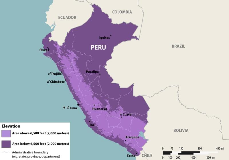Karte von zika Peru