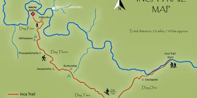 Karte der Inka-trail, Peru