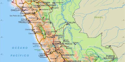 Karte von Peru Straße