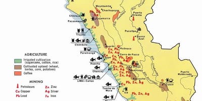 Karte von Peru Landwirtschaft