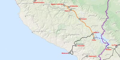 Peru-Zug-Karte