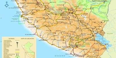 Karte des südlichen Peru