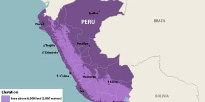 Karte von zika Peru